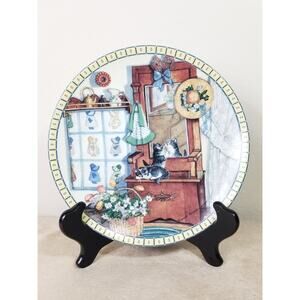 Cat Kitten Wall Decor Mirror Mischief 1991 by Hannah Hollister 8 1/2" Fine China